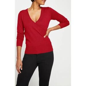 NWT Universal Standard Statement Wrap Sweater Vermillion Red Size 4XS 00/0